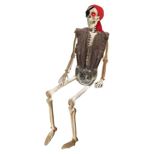 Halloween Skelett Dekorationen | Piraten Knochen Mit Beweglichen Gelenken,Schaurige Dekofigur Für Schulhof Fotohintergrund Gartenparty Vordervorbau von Fmzrbnih