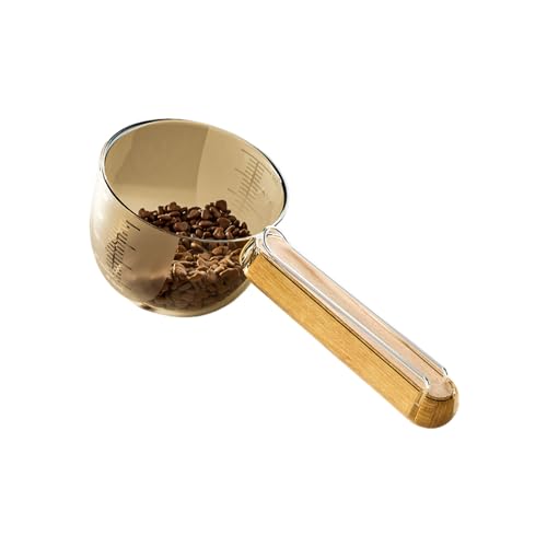 Hunde- und Katzenfutter -Schaufel - 7,48 x 3,15 x 22,56 Zoll Präzisionsskala Messbecher mit Holzgriff, tragbarer Versiegelungsclip -Tierfutter Löffel | Küche Haustierbedarf für nasse Trockenfutter, tr von Fmzrbnih