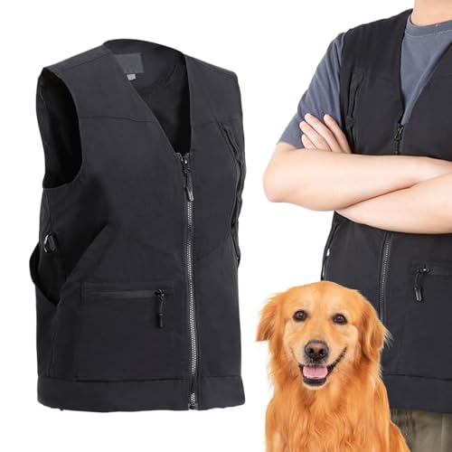 Hundetrainer Weste - Training Weste Hund, Taktische Hundeweste | Seitenverstellbare Hundehandlerweste Mit Multi -Taschen, Service -Hundeweste Für Sport, Angeln, Hundetraining, Jagd, (schwarz) (mittel, von Fmzrbnih