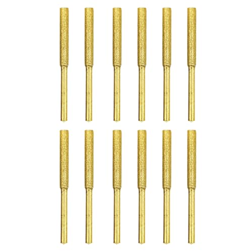Kettensägenschärfen -Kit - Titanium -plattierte Burr -Steinakten, Hochschärfen Diamant -Schleifköpfe | 12 -teiliges Set kompatibel mit Bohrer oder Drehwerkzeug für die Wartung von elektrischen Kettens von Fmzrbnih