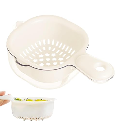 Spaghetti-Sieb – 2-in-1-Veggie-Waschschüssel, Abnehmbares Nudelsieb | Kleine Rechteckige Waschschüssel Mit Griff, Doppelschichtiges Gemüsesieb Für Wohnung, Zuhause, (7,48 X 4,72 X 2,36 Zoll) von Fmzrbnih