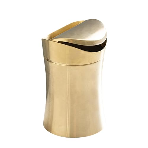 Tisch-Mülleimer – Haushalts-Müllbox, Schreibtisch-Mülleimer | Mehrzweck-Desktop-Mülleimer Mit Schwingdeckel, Multifunktionaler Desktop-Mülleimer Für Schrank, Arbeit, (Gold, Silber) (7,68 X 4,9 von Fmzrbnih