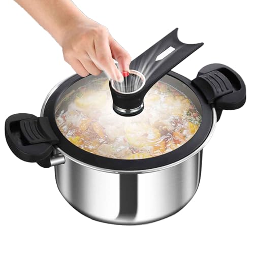 Tragbarer Schnellkochtopf - Klassischer Schnellkochtopf,Edelstahl Multifunktionales Küchenzubehör Zum Schnellen Kochen Für Fleisch Eintöpfe Suppen Bohnen Steak von Fmzrbnih