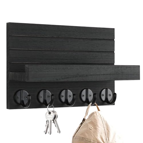 Wandschlüsselhalter - Rustikaler Holz -Mail -Organisator, Wallmounted Farmhouse -Eingangssortierer | Mehrzweck -Schlüsselring -Hanger -Racks Mit, Flur Decor Accessoire Für Buchstabentasten Sonne von Fmzrbnih