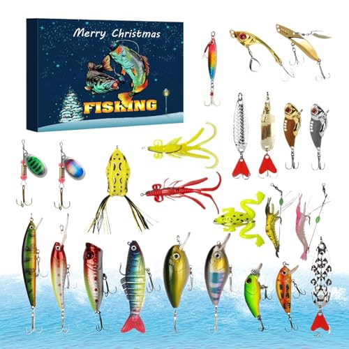 Weihnachts Spielzeug - 24 Tage Angelköder Weihnachtskalender Spielzeug | Wohnaccessoires Für Opa Freund Vater Onkel Ehemann Sohn Großvater | Haushalt Geschenk Weihnachts Spielzeug - 24 Tage Angelköder Weihnachtskalender Spielzeug | Wohnaccessoires Für Opa Freund Vater Onkel Ehemann Sohn Großvater | Haushalt Geschenk von Fmzrbnih