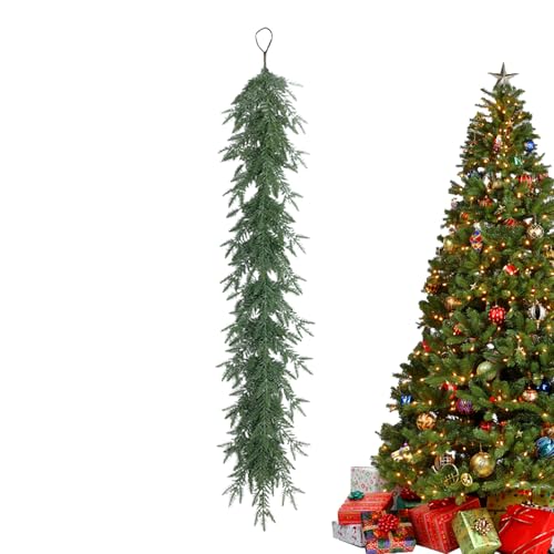 Weihnachtsgirlande – künstliche Kieferngirlande für Fenster, festliche Feiertagsdekoration, langlebige grüne Heimdekoration, Innen- und Außenbereich, Winterornament für Party, Hochzeit, Garten, Feier von Fmzrbnih