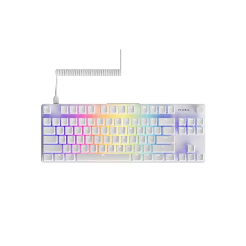 Fnatic STREAK80 LP Weiße TKL mechanische Low-Profile-Pro-Gaming-Tastatur, Geschwindigkeitsschalter mit kurzem Tastenhub, LED-RGB, PBT-Tastenkappen, leiser PORON-Schaum, US-ANSI-Layout QWERTY von Fnatic