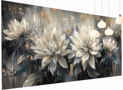 Diamond Painting Erwachsene Kinder Blume Diamant Painting Bilder Anlage, DIY 5D Crystal Art Mosaik Bastelset Erwachsene mit Diamond-Painting Zubehör für Wand Dekor Geschenk Mädchen 70x140 cm S2-1093 von Fneuexng