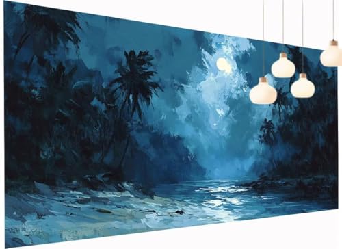 Diamond Painting Erwachsene Kinder Mond Diamant Painting Bilder Baum, DIY 5D Crystal Art Mosaik Bastelset Erwachsene mit Diamond-Painting Zubehör für Haus Wand Dekor Geschenk Mädchen 40x80 cm S2-1089 von Fneuexng