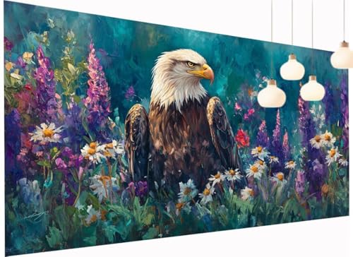 Diamond Painting XXL 40x80 cm, Diamant Painting Bilder Blume DIY Adler Diamond-Painting Erwachsene, 5D Mosaik Bastelset Erwachsene Eckige Steine Full Drill Stickerei Arts Craft für Home Decor S2-1071 Diamond Painting XXL 40x80 cm, Diamant Painting Bilder Blume DIY Adler Diamond-Painting Erwachsene, 5D Mosaik Bastelset Erwachsene Eckige Steine Full Drill Stickerei Arts Craft für Home Decor S2-1071 von Fneuexng