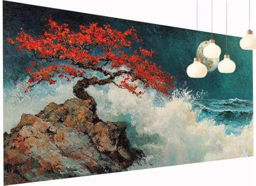 Diamond Painting XXL 70x140 cm, Diamant Painting Bilder Wellen DIY Baum Diamond-Painting Erwachsene, 5D Mosaik Bastelset Erwachsene Runden Full Drill Stickerei Arts Craft für Home Wand Decor S2-1012 Diamond Painting XXL 70x140 cm, Diamant Painting Bilder Wellen DIY Baum Diamond-Painting Erwachsene, 5D Mosaik Bastelset Erwachsene Runden Full Drill Stickerei Arts Craft für Home Wand Decor S2-1012 von Fneuexng