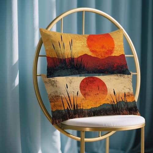 Kissenbezug 50x100 cm, Outdoor Kissen Orange Kissenbezüge Landschaft Kopfkissenbezug Wetterfest Leinen Sofakissen Weich Dekokissen Outdoor Kissenhülle für Deko Wohnzimmer Bett Couch Schlafzimmer F3-79 Kissenbezug 50x100 cm, Outdoor Kissen Orange Kissenbezüge Landschaft Kopfkissenbezug Wetterfest Leinen Sofakissen Weich Dekokissen Outdoor Kissenhülle für Deko Wohnzimmer Bett Couch Schlafzimmer F3-79 von Fneuexng