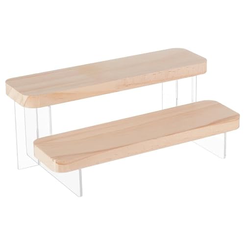 Fnfhsa 1 Stück 2-Stöckiger Figurenständer Aus mit Abgestuftem Organizer, Halter, Acryl-Display-Erhöhungen für Modelle, Bausteine-Display von Fnfhsa
