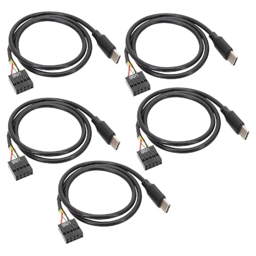 Fnfhsa 5-Teiliges USB-9-Pin-Auf-USB-Typ-C-Kabel für Computer-Motherboard auf USBC-Sekundärbildschirm, PC-LCD-Bildschirm, 9-Pin-USB-Kabeladapter, Langlebig, Einfache Installation Fnfhsa 5-Teiliges USB-9-Pin-Auf-USB-Typ-C-Kabel für Computer-Motherboard auf USBC-Sekundärbildschirm, PC-LCD-Bildschirm, 9-Pin-USB-Kabeladapter, Langlebig, Einfache Installation von Fnfhsa