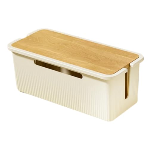 Fnfhsa Kabelmanagement-Box mit Deckel Zur Verdeckung Von Kabeln und Steckdosenleisten, Schreibtisch Kabelorganizer Box B 32x15x12,5cm von Fnfhsa
