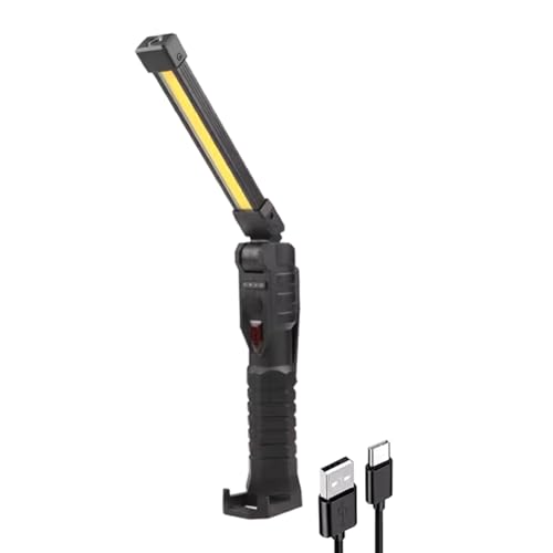 Fnfhsa USB-Wiederaufladbare LED-Arbeitsleuchte COB-Laterne mit Leistungsanzeige Handgeführter Taschenlampe für die Reparatur Am Auto Outdoor Handgeführte Taschenlampe von Fnfhsa