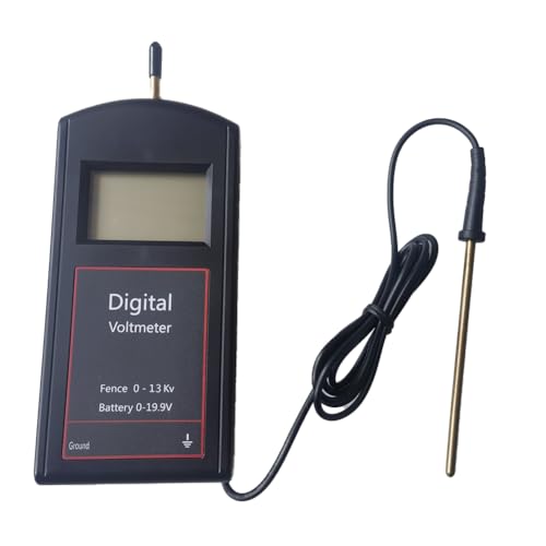 Fnfhsa Vielseitiger Weidezauntester, Batterietest mit Großem LCD-Display, Digitaler Weidezaunspannungstester 0-13000V von Fnfhsa