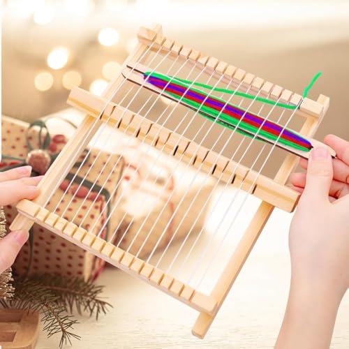 Fnfhsa Webstuhl-Set, Kleines Webstuhl-Set, DIY-Handstrick-Webmaschine für Webbrett-, Wandteppiche, Erwachsene, Anfänger Fnfhsa Webstuhl-Set, Kleines Webstuhl-Set, DIY-Handstrick-Webmaschine für Webbrett-, Wandteppiche, Erwachsene, Anfänger von Fnfhsa