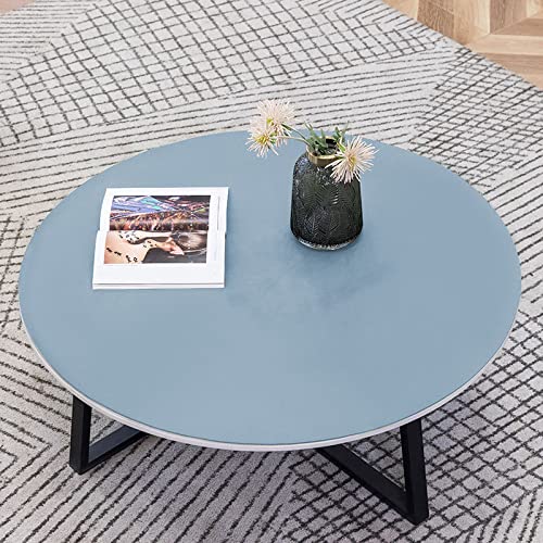 Fnho Damast Tischdecke,Pflegeleichte Tischwäsche,Rundes PVC-Leder-Tischset, ölbeständige und waschbare Tischdecke, Blau A, 60 cm Durchmesser von Fnho