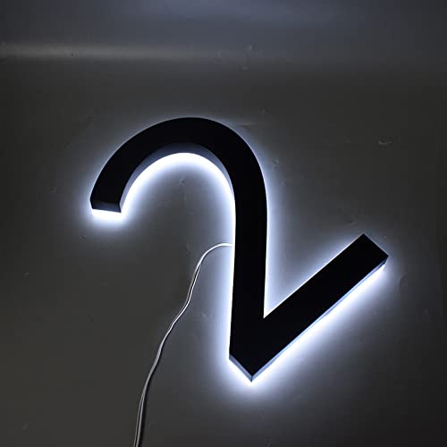 Fnhy Hausnummer Edelstahl,Moderne Türnummern Signage,Wasserdichtes Hotel-Adressschild für den Außenbereich, Schwarze LED-Hausnummern, 2.150 mm Fnhy Hausnummer Edelstahl,Moderne Türnummern Signage,Wasserdichtes Hotel-Adressschild für den Außenbereich, Schwarze LED-Hausnummern, 2.150 mm von Fnhy