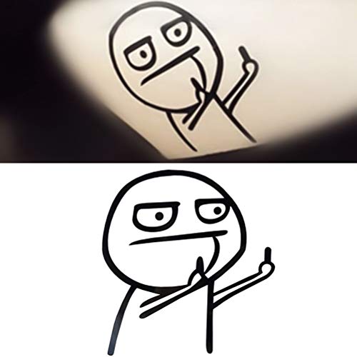 Fnjuucw 2 Stück lustige Cartoon-Mittelfinger-Auto-Aufkleber, niedliche Fensteraufkleber, modische Auto-Dekoration, Aufkleber für Laptop, Motorrad für Frauen und Männer von Fnjuucw