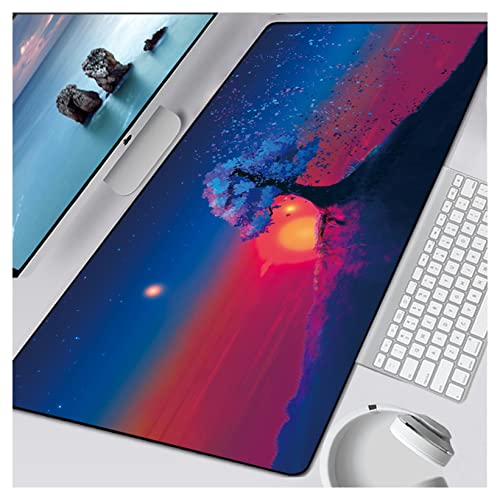 Mauspad xxl Mauspadkunst Große Overlock-Rand-Matte Gummidrehzahl Pc. Computer-Gaming Mousepad wasserdichte Schreibtisch-Tastatur-Matte Mauspad (Color : MGH-103, Size : 700x300x2mm) von FnnEmg