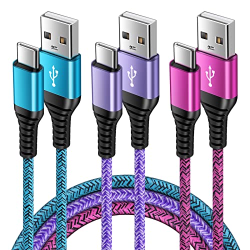USB Typ C Kabel, 3 Stück 0.9M USB C Handy Ladekabel Schnellladekabel Datenkabel für Samsung Galaxy S24/S23/S22/S21/S20/S10/S9/S8/A22/A52/A12/A13/A14/A50/A54, Huawei P40/P30/P20, Xiaomi, Google Pixel von FoBrown