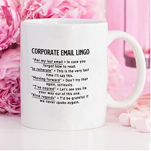 Lustige Kaffeetasse Corporate Email Lingo Keramik Kaffeetasse 325 ml Kaffeetasse Teetasse weiß Geschenk für Frauen Männer Lustige Kaffeetasse Corporate Email Lingo Keramik Kaffeetasse 325 ml Kaffeetasse Teetasse weiß Geschenk für Frauen Männer von FoDuoDuo