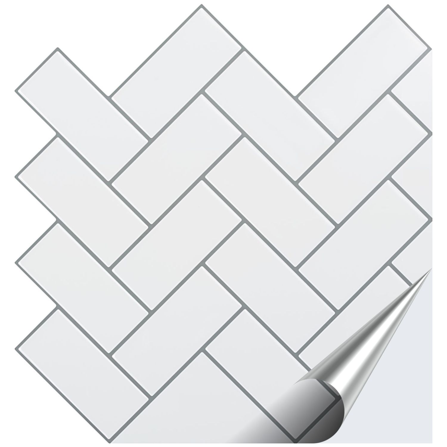 3D Fliesenaufkleber für Bad, Küche, Badezimmer - Gel Fliesen-Folie selbstklebend - Fischgräten Weiß - FoLIESEN 3D Fliesenaufkleber für Bad, Küche, Badezimmer - Gel Fliesen-Folie selbstklebend - Fischgräten Weiß - FoLIESEN von FoLIESEN