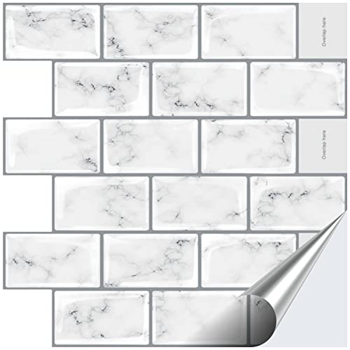 FoLIESEN 3D Fliesenaufkleber für Bad, Küche, Badezimmer - Marmor Weiß - Fliesen-Folie selbstklebend - Bianco Carrara, :32 Stück FoLIESEN 3D Fliesenaufkleber für Bad, Küche, Badezimmer - Marmor Weiß - Fliesen-Folie selbstklebend - Bianco Carrara, :32 Stück von FoLIESEN