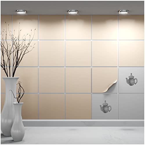 FoLIESEN - Fliesenaufkleber 15x15 cm | selbstklebende Fliesen-Folie für Bad & Küche | entfernbare Klebe-Folie für Wandfliesen Küchenrückwand & Bordüren | 20 Klebefliesen, .:Elfenbein glänzend FoLIESEN - Fliesenaufkleber 15x15 cm | selbstklebende Fliesen-Folie für Bad & Küche | entfernbare Klebe-Folie für Wandfliesen Küchenrückwand & Bordüren | 20 Klebefliesen, .:Elfenbein glänzend von FoLIESEN