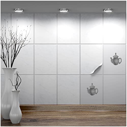 FoLIESEN - Fliesenaufkleber 15x20 cm | selbstklebende Fliesen-Folie für Bad & Küche | entfernbare Klebe-Folie für Wandfliesen Küchenrückwand & Bordüren | 30 Klebefliesen, .:Dekor White Marble FoLIESEN - Fliesenaufkleber 15x20 cm | selbstklebende Fliesen-Folie für Bad & Küche | entfernbare Klebe-Folie für Wandfliesen Küchenrückwand & Bordüren | 30 Klebefliesen, .:Dekor White Marble von FoLIESEN