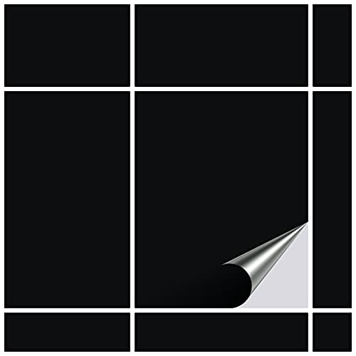 FoLIESEN - Fliesenaufkleber 19,5x24,5 cm | selbstklebende Fliesen-Folie für Bad & Küche | entfernbare Klebe-Folie für Wandfliesen Küchenrückwand & Bordüren | 30 Klebefliesen, .:Schwarz glänzend von FoLIESEN