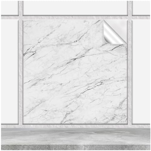FoLIESEN - Fliesenaufkleber 20x20 cm | Deko-Aufkleber für Küche & Bad | Fliesen-Folie zum Aufkleben | Carrara, .:30 Stück von FoLIESEN