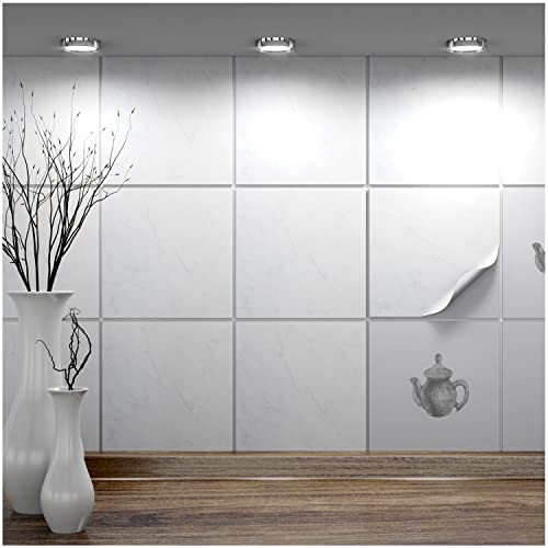 FoLIESEN - Fliesenaufkleber 20x20 cm | selbstklebende Fliesen-Folie für Bad & Küche | entfernbare Klebe-Folie für Wandfliesen Küchenrückwand & Bordüren | 10 Klebefliesen, .:Dekor White Marble FoLIESEN - Fliesenaufkleber 20x20 cm | selbstklebende Fliesen-Folie für Bad & Küche | entfernbare Klebe-Folie für Wandfliesen Küchenrückwand & Bordüren | 10 Klebefliesen, .:Dekor White Marble von FoLIESEN