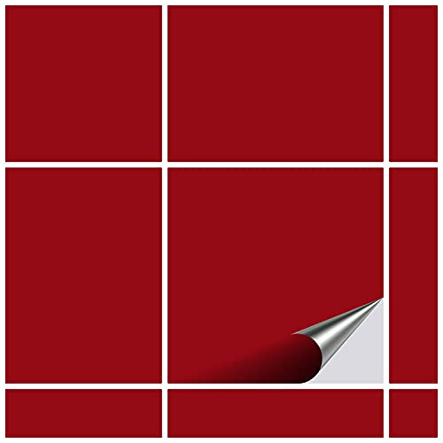 FoLIESEN - Fliesenaufkleber 9,5x9,5 cm | selbstklebende Fliesen-Folie für Bad & Küche | entfernbare Klebe-Folie für Wandfliesen Küchenrückwand & Bordüren | 160 Klebefliesen, .:Dunkelrot matt FoLIESEN - Fliesenaufkleber 9,5x9,5 cm | selbstklebende Fliesen-Folie für Bad & Küche | entfernbare Klebe-Folie für Wandfliesen Küchenrückwand & Bordüren | 160 Klebefliesen, .:Dunkelrot matt von FoLIESEN