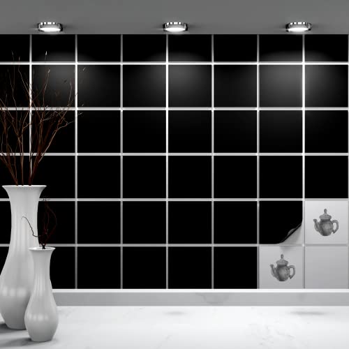 FoLIESEN - Fliesenaufkleber 9,5x9,5 cm | selbstklebende Fliesen-Folie für Bad & Küche | entfernbare Klebe-Folie für Wandfliesen Küchenrückwand & Bordüren | 160 Klebefliesen, .:Schwarz matt FoLIESEN - Fliesenaufkleber 9,5x9,5 cm | selbstklebende Fliesen-Folie für Bad & Küche | entfernbare Klebe-Folie für Wandfliesen Küchenrückwand & Bordüren | 160 Klebefliesen, .:Schwarz matt von FoLIESEN