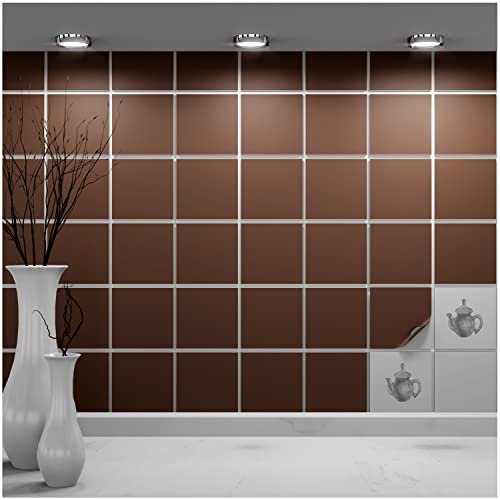 FoLIESEN Fliesenaufkleber einzeln 10x10 cm - Probe-Muster, Testmuster, Farbmuster - Fliesen-Folie selbstklebend - 1 Klebefliese zum Ausprobieren, .:Braun matt FoLIESEN Fliesenaufkleber einzeln 10x10 cm - Probe-Muster, Testmuster, Farbmuster - Fliesen-Folie selbstklebend - 1 Klebefliese zum Ausprobieren, .:Braun matt von FoLIESEN