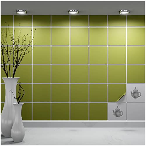 FoLIESEN Fliesenaufkleber einzeln 10x10 cm - Probe-Muster, Testmuster, Farbmuster - Fliesen-Folie selbstklebend - 1 Klebefliese zum Ausprobieren, .:Olive matt FoLIESEN Fliesenaufkleber einzeln 10x10 cm - Probe-Muster, Testmuster, Farbmuster - Fliesen-Folie selbstklebend - 1 Klebefliese zum Ausprobieren, .:Olive matt von FoLIESEN
