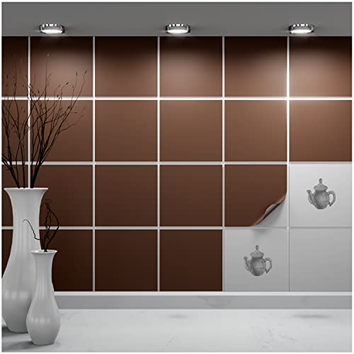 FoLIESEN Fliesenaufkleber einzeln 15x15 cm - Probe-Muster, Testmuster, Farbmuster - Fliesen-Folie selbstklebend - 1 Klebefliese zum Ausprobieren, .:Braun matt FoLIESEN Fliesenaufkleber einzeln 15x15 cm - Probe-Muster, Testmuster, Farbmuster - Fliesen-Folie selbstklebend - 1 Klebefliese zum Ausprobieren, .:Braun matt von FoLIESEN