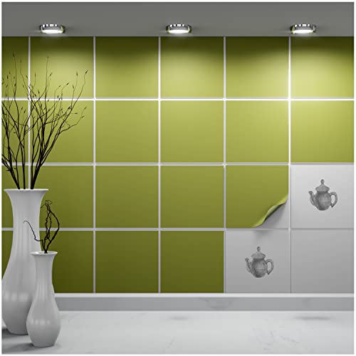FoLIESEN Fliesenaufkleber einzeln 15x15 cm - Probe-Muster, Testmuster, Farbmuster - Fliesen-Folie selbstklebend - 1 Klebefliese zum Ausprobieren, .:Olive matt FoLIESEN Fliesenaufkleber einzeln 15x15 cm - Probe-Muster, Testmuster, Farbmuster - Fliesen-Folie selbstklebend - 1 Klebefliese zum Ausprobieren, .:Olive matt von FoLIESEN