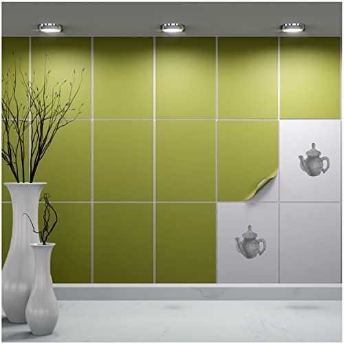 FoLIESEN Fliesenaufkleber einzeln 15x20 cm - Probe-Muster, Testmuster, Farbmuster - Fliesen-Folie selbstklebend - 1 Klebefliese zum Ausprobieren, .:Olive matt FoLIESEN Fliesenaufkleber einzeln 15x20 cm - Probe-Muster, Testmuster, Farbmuster - Fliesen-Folie selbstklebend - 1 Klebefliese zum Ausprobieren, .:Olive matt von FoLIESEN