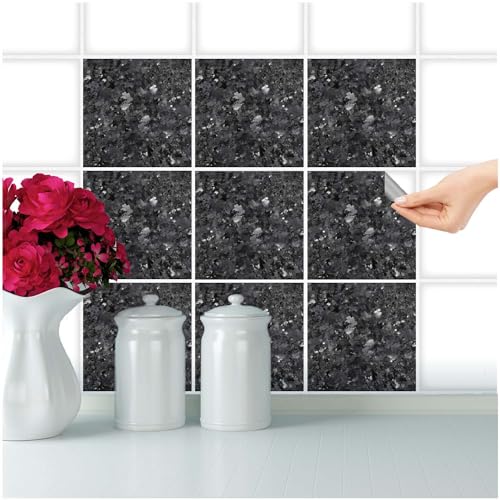 FoLIESEN Fliesenaufkleber einzeln 20x20 cm - Probe-Muster, Testmuster, Farbmuster - Fliesen-Folie selbstklebend - 1 Klebefliese zum Ausprobieren, .:Schwarzer Granit FoLIESEN Fliesenaufkleber einzeln 20x20 cm - Probe-Muster, Testmuster, Farbmuster - Fliesen-Folie selbstklebend - 1 Klebefliese zum Ausprobieren, .:Schwarzer Granit von FoLIESEN