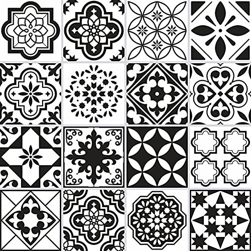 FoLIESEN Fliesenaufkleber für Bad, Küche, Badezimmer - Fliesen-Folie selbstklebend - Black and White - 16 Klebefliesen, .:20x20 cm / 16-tlg. Set FoLIESEN Fliesenaufkleber für Bad, Küche, Badezimmer - Fliesen-Folie selbstklebend - Black and White - 16 Klebefliesen, .:20x20 cm / 16-tlg. Set von FoLIESEN