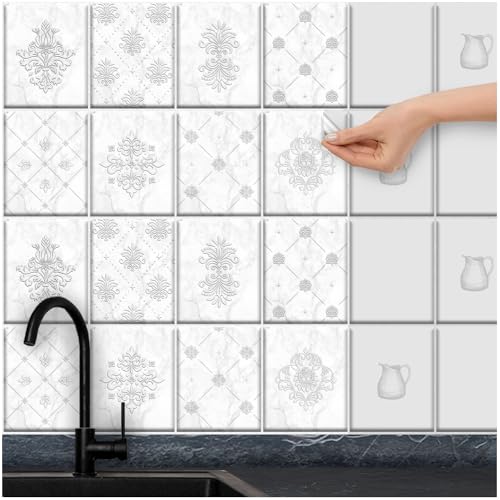 FoLIESEN - Fliesenaufkleber | selbstklebendes Fliesen-Folien Set für Bad & Küche | Klebe-Folie für Wandfliesen Küchenrückwand & Bordüren | Royal, .:20.4x25.4 cm / 16-tlg. Set FoLIESEN - Fliesenaufkleber | selbstklebendes Fliesen-Folien Set für Bad & Küche | Klebe-Folie für Wandfliesen Küchenrückwand & Bordüren | Royal, .:20.4x25.4 cm / 16-tlg. Set von FoLIESEN