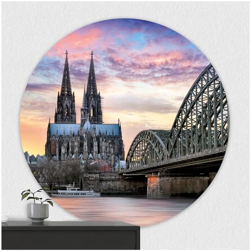 FoLIESEN - Wandaufkleber - Türaufkleber I selbstklebendes Poster für Tür & Wand I runder Wand-Sticker I Wandtatto I Wandbild Domblick, .:Ø 60cm von FoLIESEN
