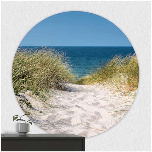 FoLIESEN - Wandaufkleber - Türaufkleber I selbstklebendes Poster für Tür & Wand I runder Wand-Sticker I Wandtatto I Wandbild Weg ans Meer, .:Ø 60cm von FoLIESEN