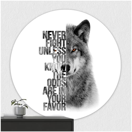 FoLIESEN - Wandaufkleber - Türaufkleber I selbstklebendes Poster für Tür & Wand I runder Wand-Sticker I Wandtatto I Wandbild Wolves of Wisdom, .:Ø 60cm von FoLIESEN