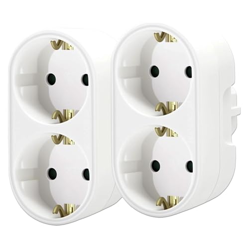 2PCS Doppelstecker für Steckdose 2 Fach Steckdosenadapter für Haus Büro Küche von Foanlerck