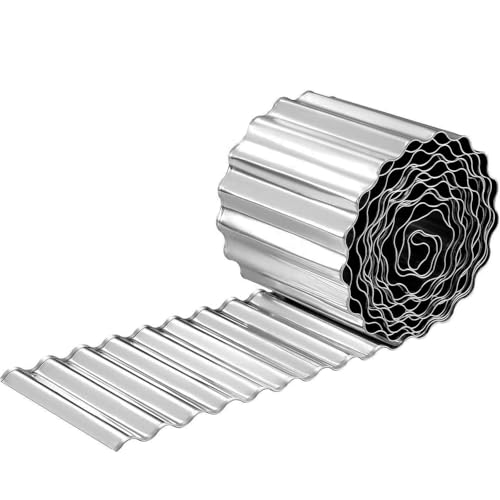 Garteneinfassung, 30,5 cm x 6,1 m, robuste Rasenkante, verzinkter Stahl, Landschaftskante, flexible DIY-Blumenbeeteinfassung, Baumumrandung, Gartenpflanzenumrandung – Silber Garteneinfassung, 30,5 cm x 6,1 m, robuste Rasenkante, verzinkter Stahl, Landschaftskante, flexible DIY-Blumenbeeteinfassung, Baumumrandung, Gartenpflanzenumrandung – Silber von Focefec